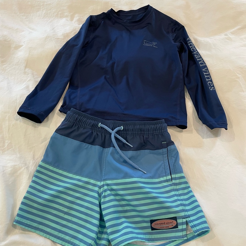 Vineyard Vines Kids Blue Swim Set